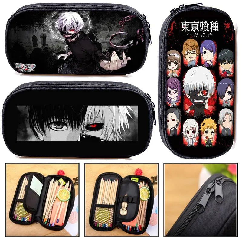 

Anime Tokyo Ghoul Pencil Box Kaneki Ken Cosmetic Cases Teenage Girls Boys Pen Bag Woman Makeup Bags Student School Supplies