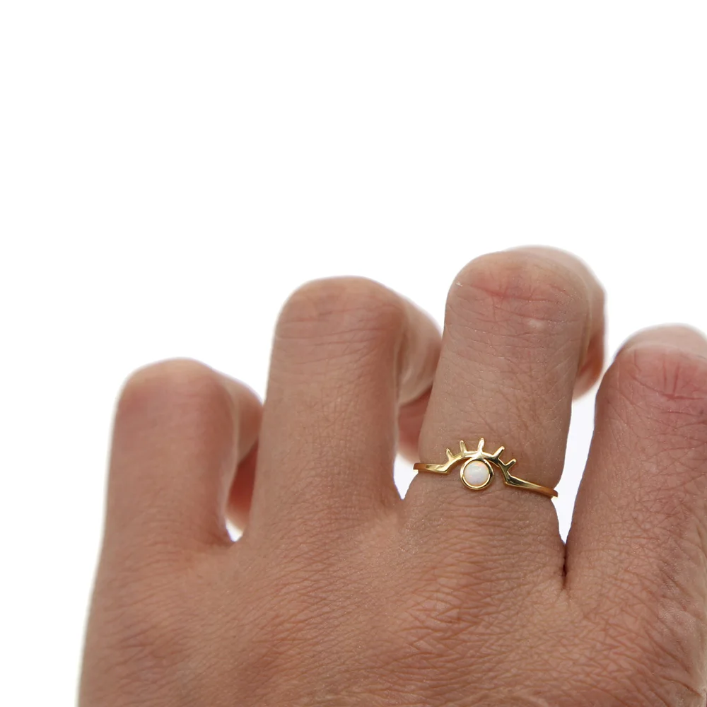 Новинка 2021 модное кольцо на удачу с изображением сглаза блестящий Безель Белый