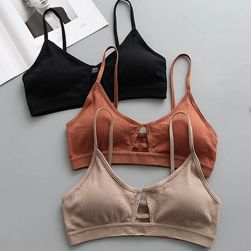 Модный однотонный сексуальный бюстгальтер с вырезами пуш ап на тонких бретелях