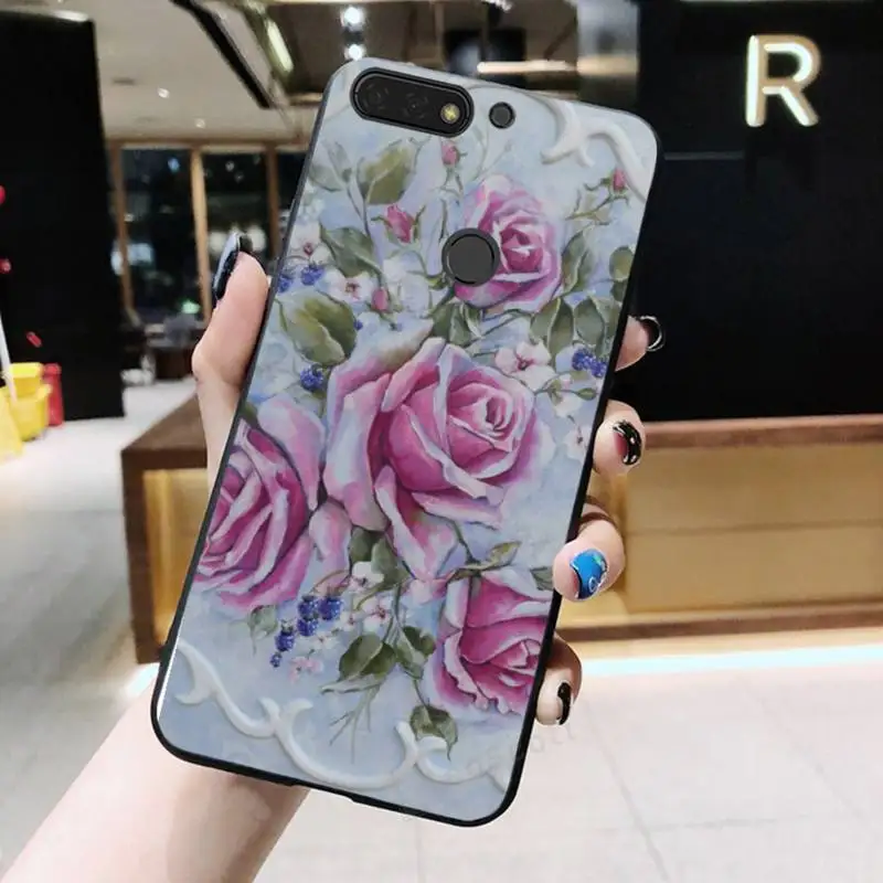 

Flower Emboss Phone Case For Huawei Honor 7C 7A 8X 8A 9 10 10i Lite 20 NOVA 3i 3e