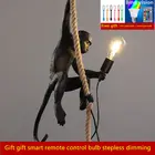 Полимерный подвесной светильник в виде обезьяны, лампы для гостиной, художественный осветительный прибор для кабинета, s-образный светодиодный светильник с лампочкой E27 с затемнением