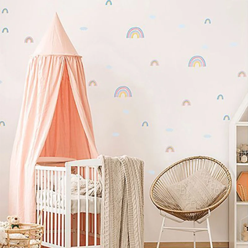 

6 Sheets Wall Sticker Baby Nursery Bedroom Living Room Decoration PVC Self-adhesive Removable Waterproof Wallpaper Decal