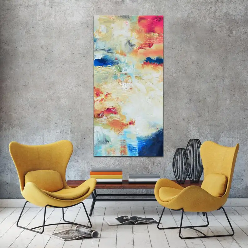 

Большая абстрактная картина Fuschia, большая картина, настенное искусство, абстрактная картина маслом, абстрактная картина, искусство