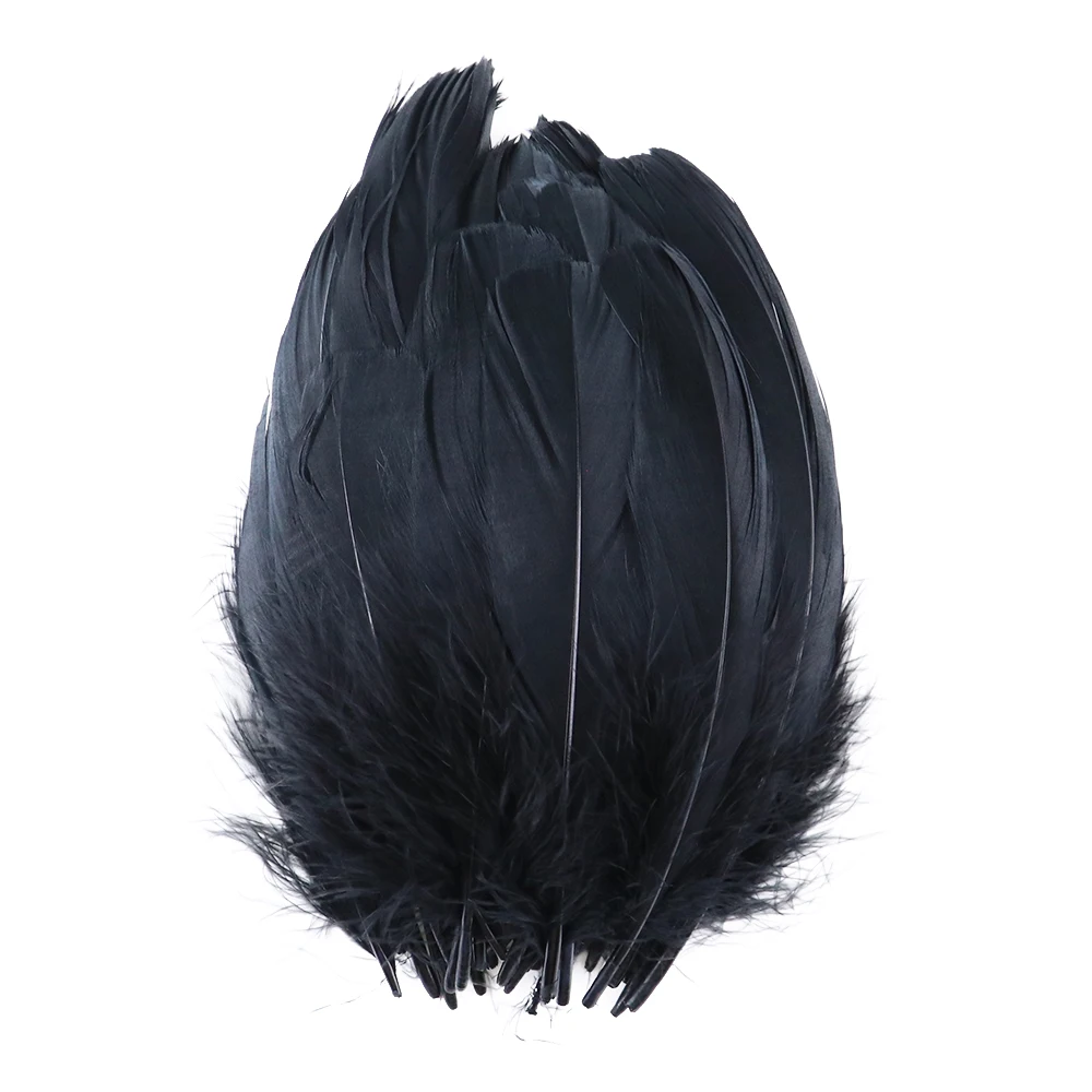 

100pcs/pack Natural Pheasant Goose Chicken Feathers Black Turkey Feather for Jewelry Making Decorative Accessories Wholesale