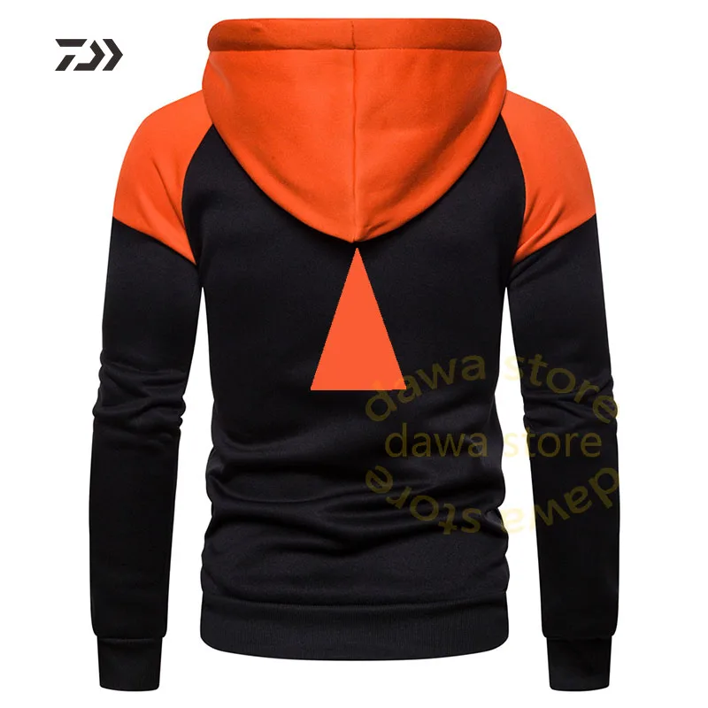 Осенне зимняя куртка daiwa для рыбалки контрастного цвета с большим карманом