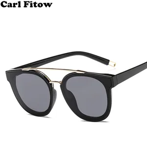 Солнцезащитные очки кошачий глаз женские, брендовые дизайнерские очки большого размера с прозрачными линзами, роскошные брендовые ретро солнечные очки из сплава, 2021