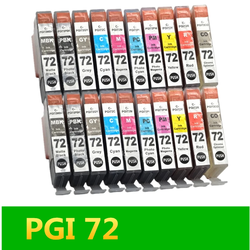 GraceMate 2 набора 20 шт PGI 72 PGI72 чернильный картридж совместимый для Canon PIXMA PRO 10 Pixma Pro