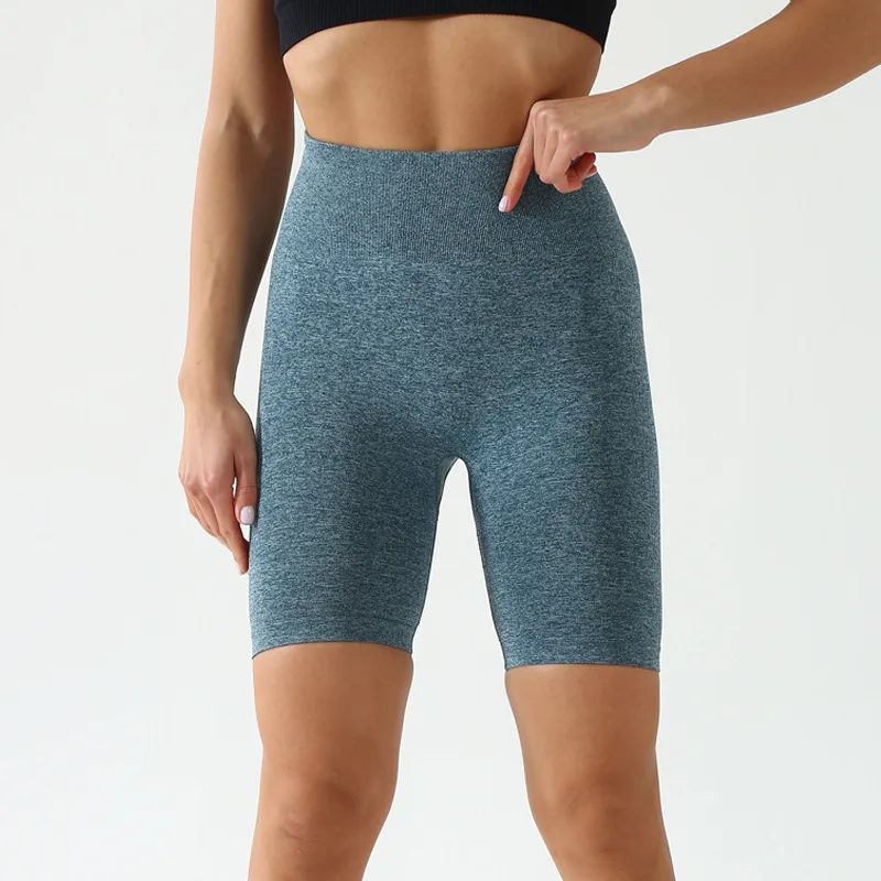 

Sports yoga shorts summer tight-fitting hip yoga pants high-waist hip-lifting fitness seamless five-point pants