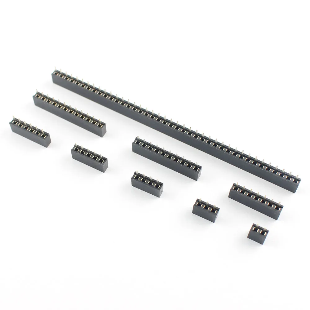 10pcs 2mm 2.0mm Pitch 1x2/3/4/5/6/7/8/9/10/11/12/13/15/16/20/32/40 Pin Single Row Straight Female Header Strip Socket Connector |