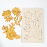 bloom flowers silicone cake molds 3d flower fondant mold cupcake jelly candy chocolate decoration baking tools moulds m2101