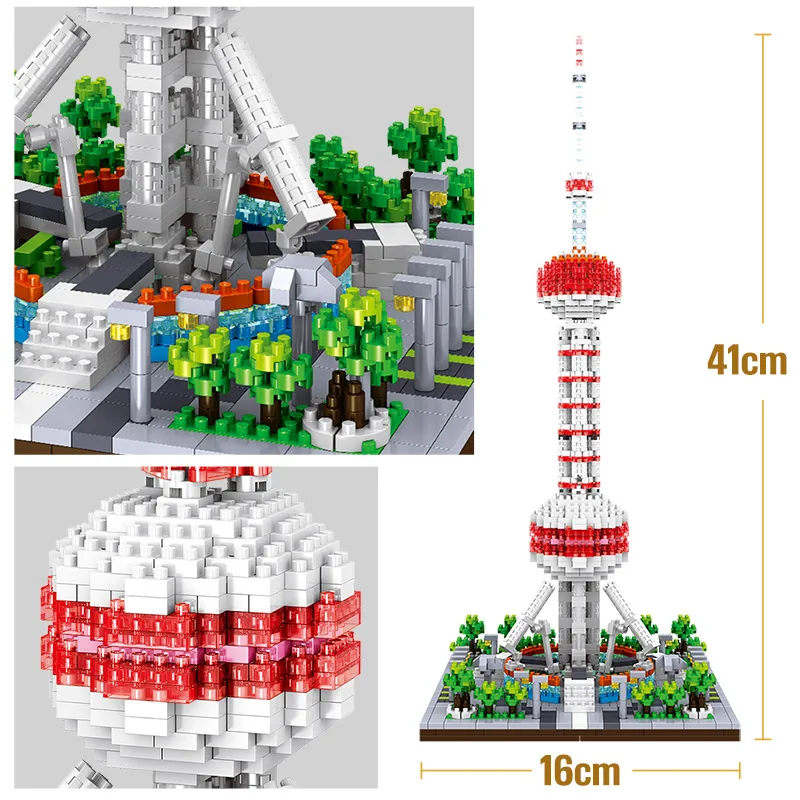 

City Creator Diamond Mini Architecture Tower Bridge the Oriental Pearl Tower Building Blocks Educational Bricks Toy for Children