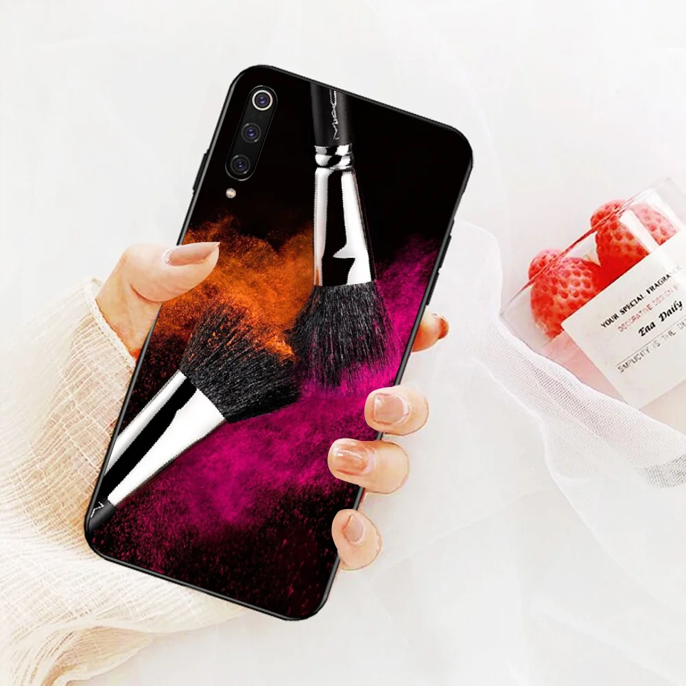 

NBDRUICAI Beautiful Girl's Makeup Brush black Phone Case Cover Hull for Xiaomi 8 9 se 5X Redmi 6pro 6A 4X 7 5plus note 5 7 6pro