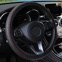 anti slip 36 39cm car steering wheel cover embossing leather car steering wheel cover universal interior accessories car styling
