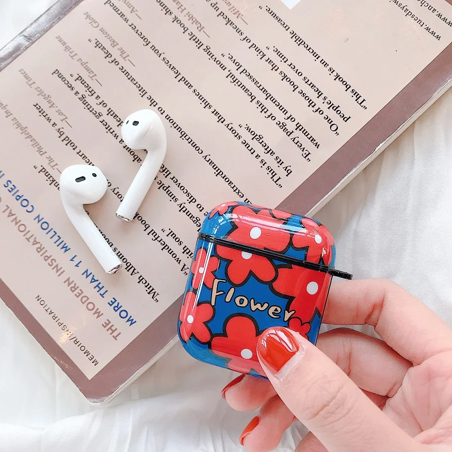 Чехол для наушников Apple Airpods1 2 Жесткий Airpods Новый чехол с цветочным узором Bluetooth