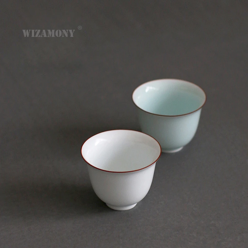 3 шт. WIZAMONY белая керамическая посуда для чая puer Oolong китайский фарфор Селадон