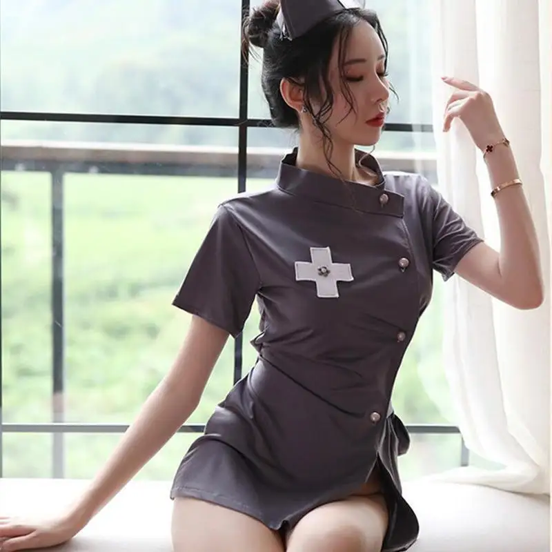 Новинка 2024 пикантное нижнее белье одежда медсестры косплей-Пижама с открытыми