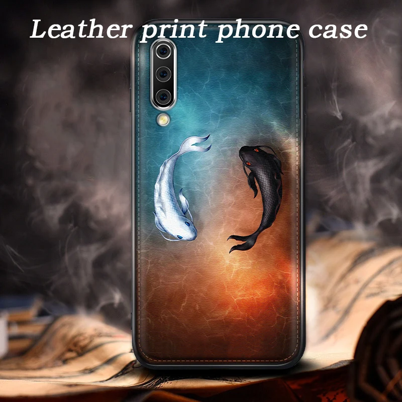 

Ретро Чехол из искусственной кожи для Xiaomi Mi CC9e CC9 Mix 3 2S 8 se 9 Redmi K20 Pro Note5 7 Pro рыба узор ПУ противоударный мягкий чехол