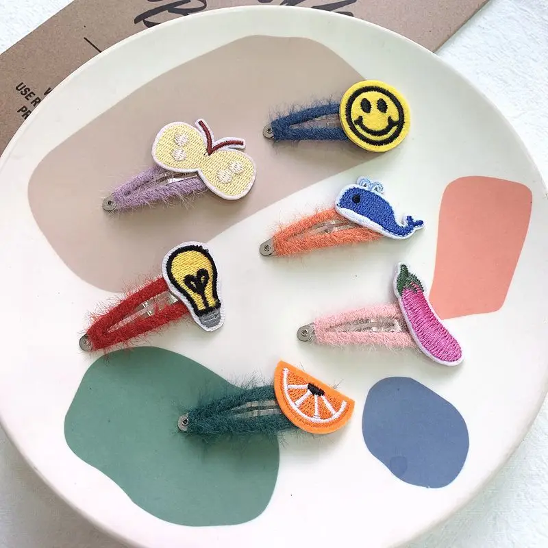 Милые детские заколки для волос заколка-фрукт с вышитыми животными весна-осень