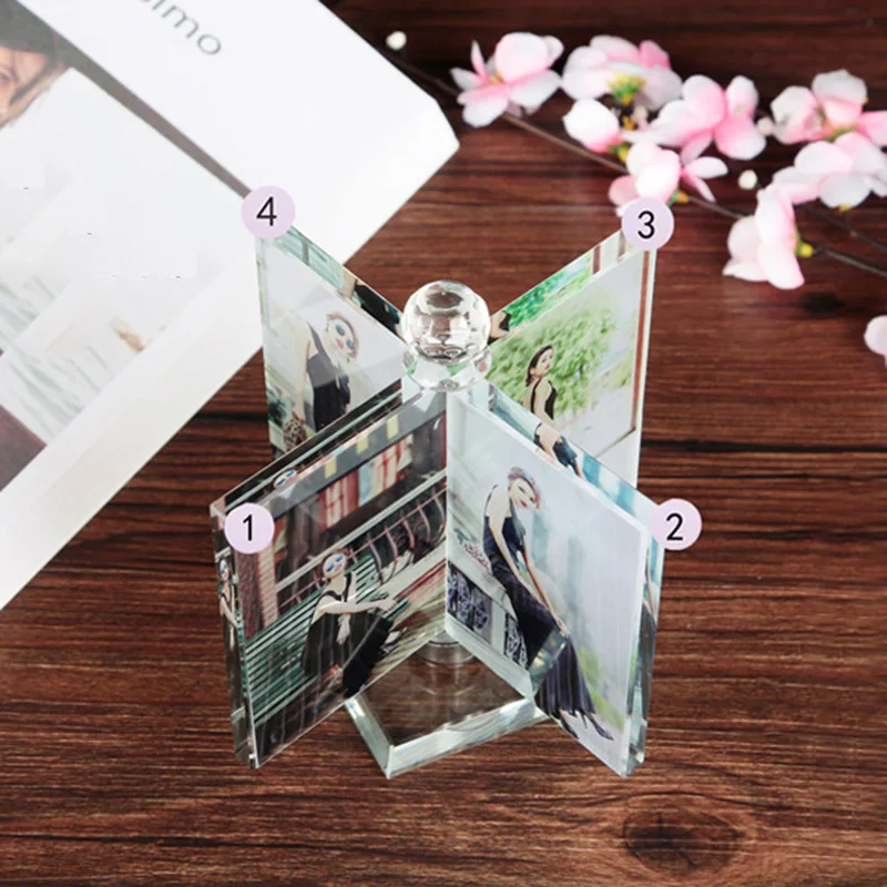 Вращающаяся ветряная мельница кристальная фоторамка стеклянный альбом для