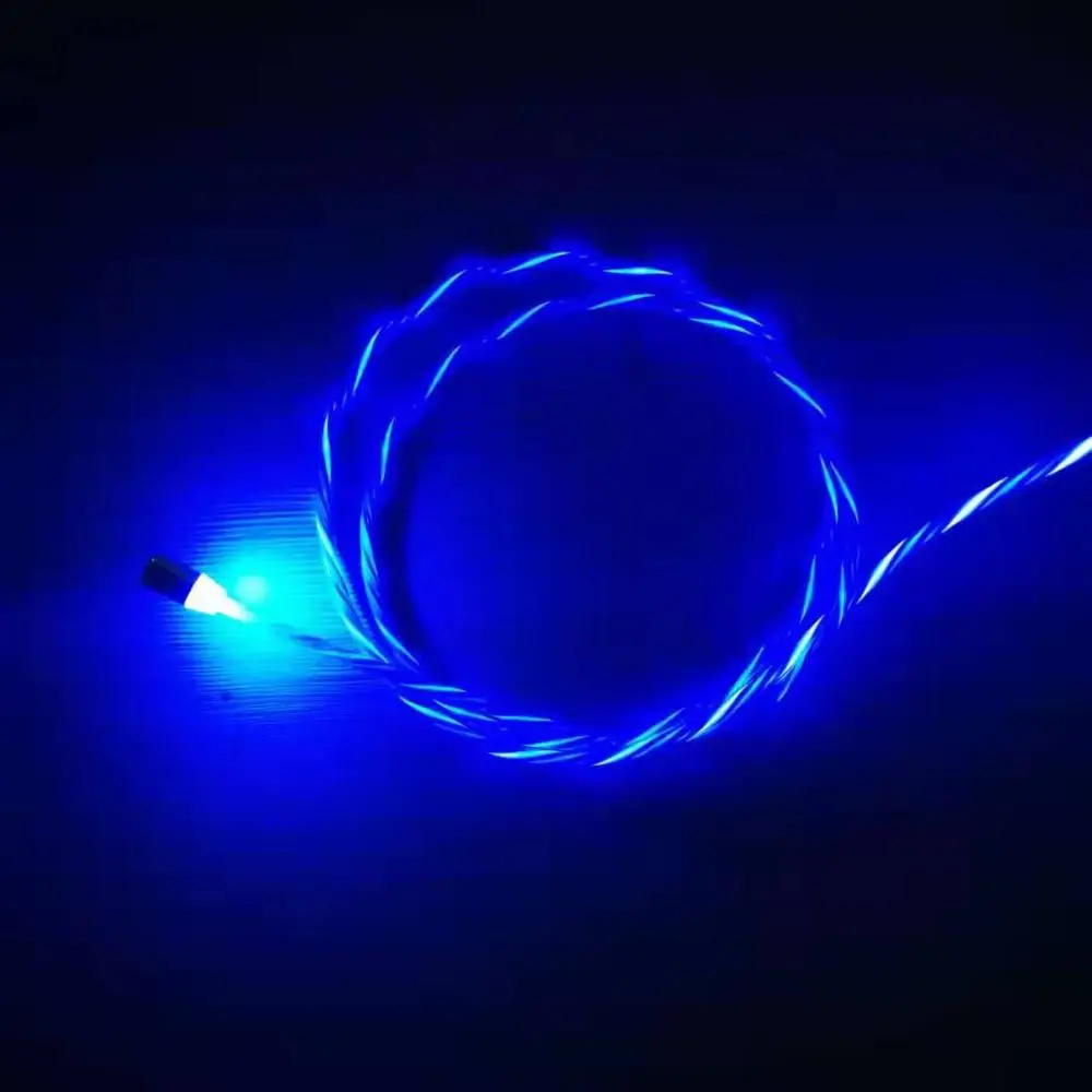 Blue Магнитный зарядный адаптер, светильник, магнитный кабель Micro USB для samsung type-c, кабель для зарядки телефона 8 pin - Color: Blue