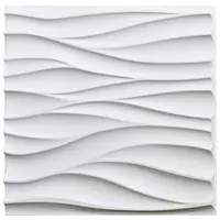Art3d 50x50cm Plastic Decorative  Textures 3D Wavy Wall Panels for Living Room Bedroom TV Background Ceiling Pack of 12 Tiles