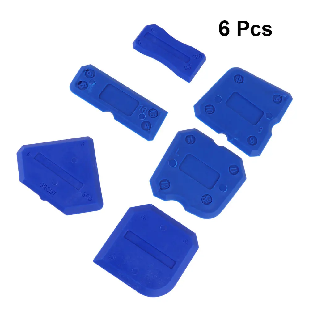 

6Pcs Glass Glue Scraper Residual Glue Removal Caulk Scraper Angle Shovel(Blue)