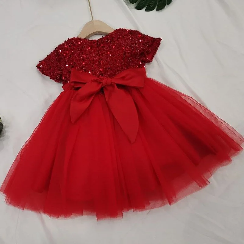 Платье принцессы с блестками для девочек элегантное платье на свадьбу день