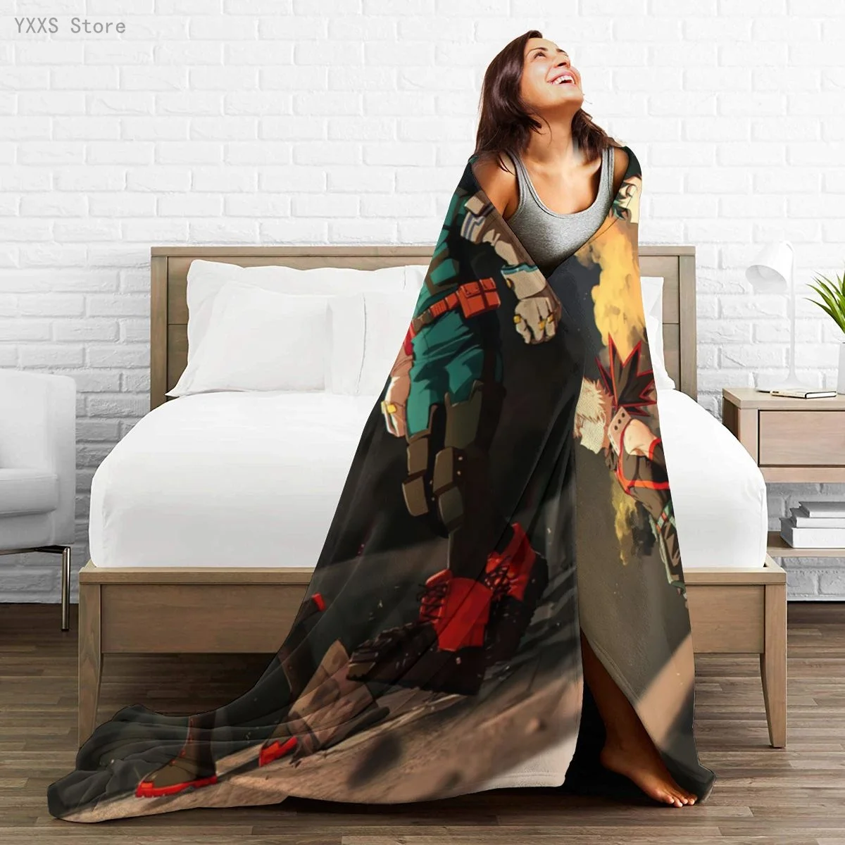 

My Hero Academia 3D Cartoon Sherpa Blanket Warm Super Soft Flannel Office Nap Bedspread Sofa Bedding Plush Quilt Plaids 1791261