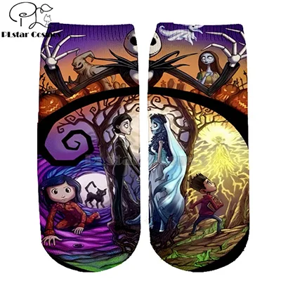 15 Хлопковые носки PLstar Cosmos nightster before christmas jack skellington разноцветные брендовые теплые короткие носки Хэллоуин-3 - Цвет: 15