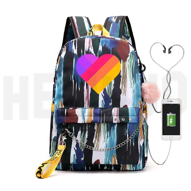 Likee Video App школьный женский рюкзак для спорта на открытом воздухе Bag Softback Zipper Back Pack