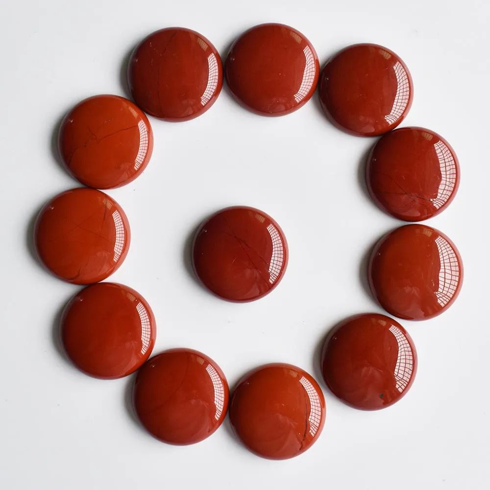 

Оптовая продажа, круглые кабошоны из натурального красного камня хорошего качества 20 шт./лот, 25 мм для изготовления ювелирных изделий, беспл...