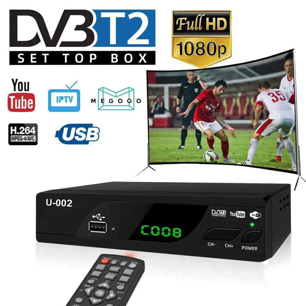 Tdt dvb t2 телеприставка дешевая лучшая fta ТВ приставка цифровой приемник тюнер hd