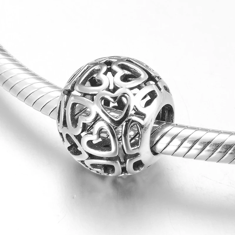 Женский браслет с подвесками в виде сердца|Ювелирные шармы| |