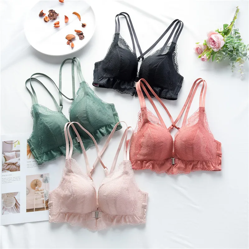 2020 сексуальное кружевное нижнее белье с передней пряжкой бюстгальтер женский