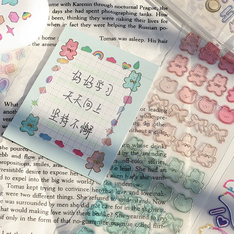 Блестящие бронзовые наклейки милые DIY школьные фотообои игрушки для