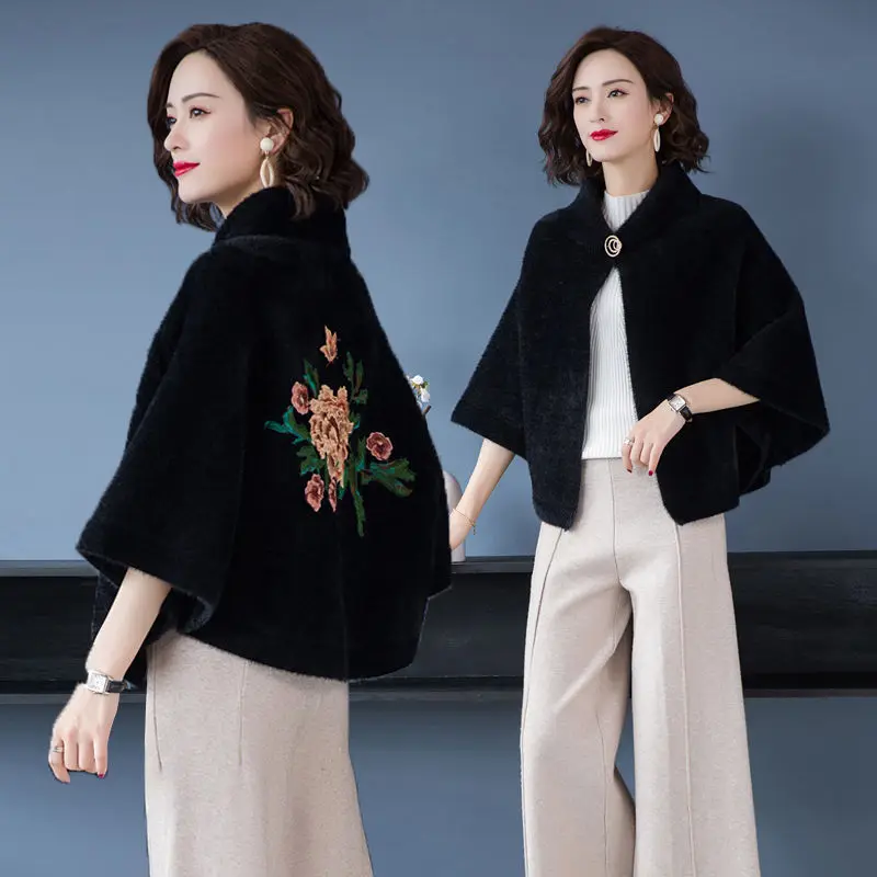 Женская шаль из искусственной норки осенне-зимняя искусственного кашемира