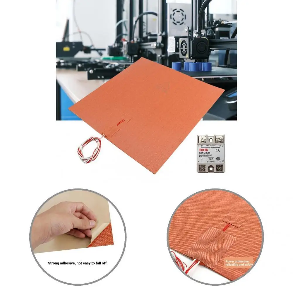 

Useful Upgrade Silicone 3D Printer DIY Heater Pad Solid-state Relay Printer Thermistor Ultra-thin Compact
