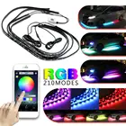 4 шт. 12 В IP65 Bluetooth управление через приложение RGB Светодиодная лента под автомобиль 60 90 см трубка подсветка система неосветильник