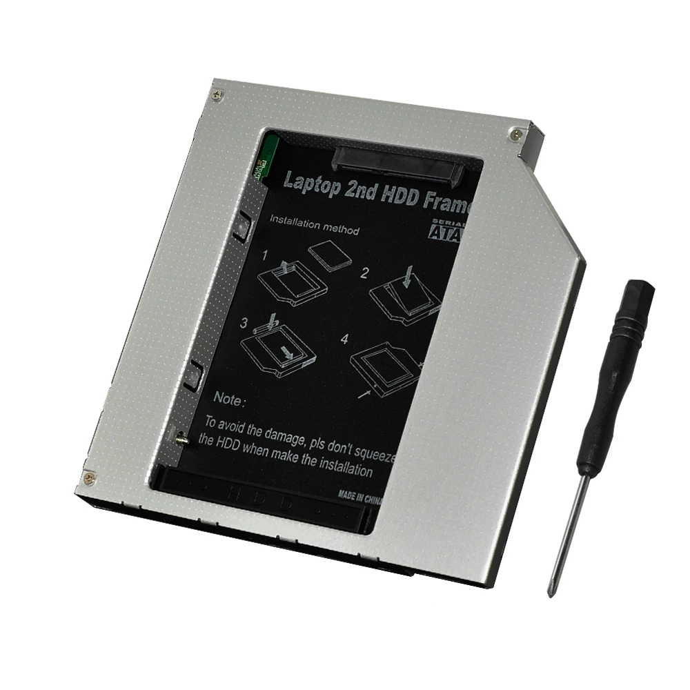 

Sunvalley 12.7mm Universal Aluminum Alloy 2nd HDD Caddy IDE to SATA 2.5" HDD SSD Case DVD/CD-ROM Optical Bay For Laptop
