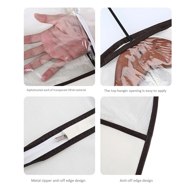 

High Quality Clothing Dust Cover Clothes Dust Bag Dry Cleaner Clothes Bag Suit Bag Medium 5 Sets