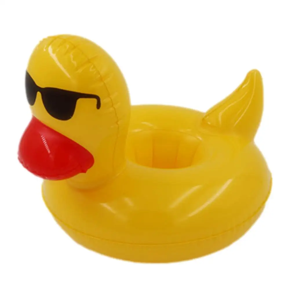 

Duckling Cup Holder Inflatable Floating Beverage Coaster Swimming Pool Drink Float Toy Mini Cute Yellow Duckling Water Coasters