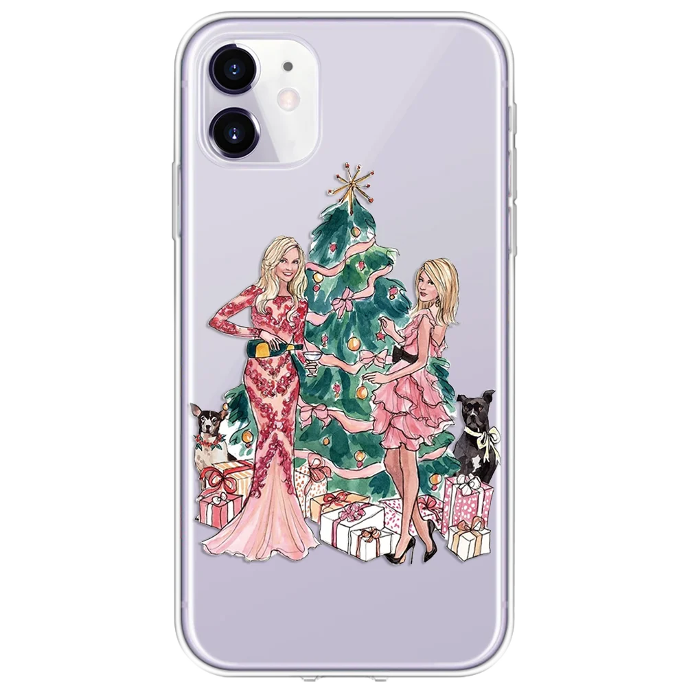 0csd2nv Merry Christmas Черный Коричневый чехол для девочки супер мама для TPU iPhone 11 Pro Max XR XS X XS Max 6 5se 7 8 Plus чехол новогодний чехол - Цвет: 0csd2nv