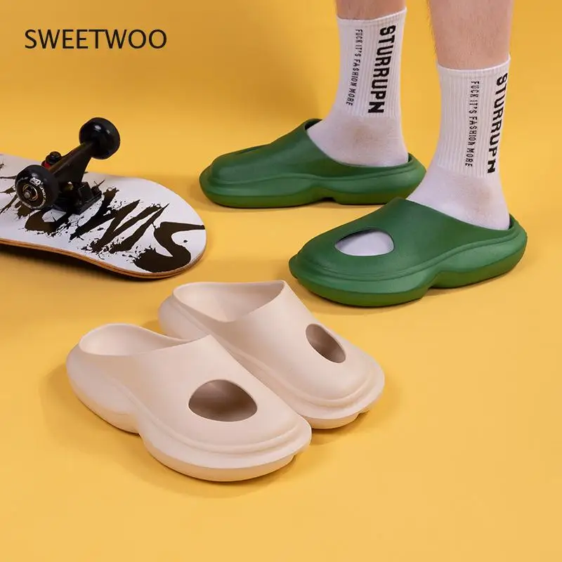 

Platform Couples Hollow Slippers Casual Men Women Fashion Soft-Soled Eva Indoor Women Sandals 2021 Summer Non-Slip Flip-Flops