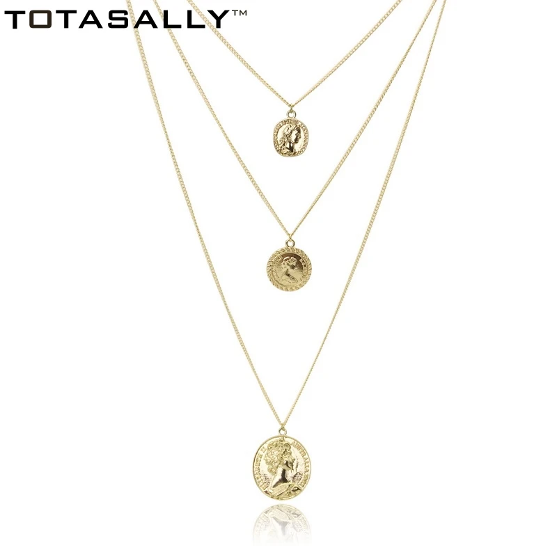 Модные ожерелья TOTASALLY с монетами лидер продаж подвесками в виде головы королевы