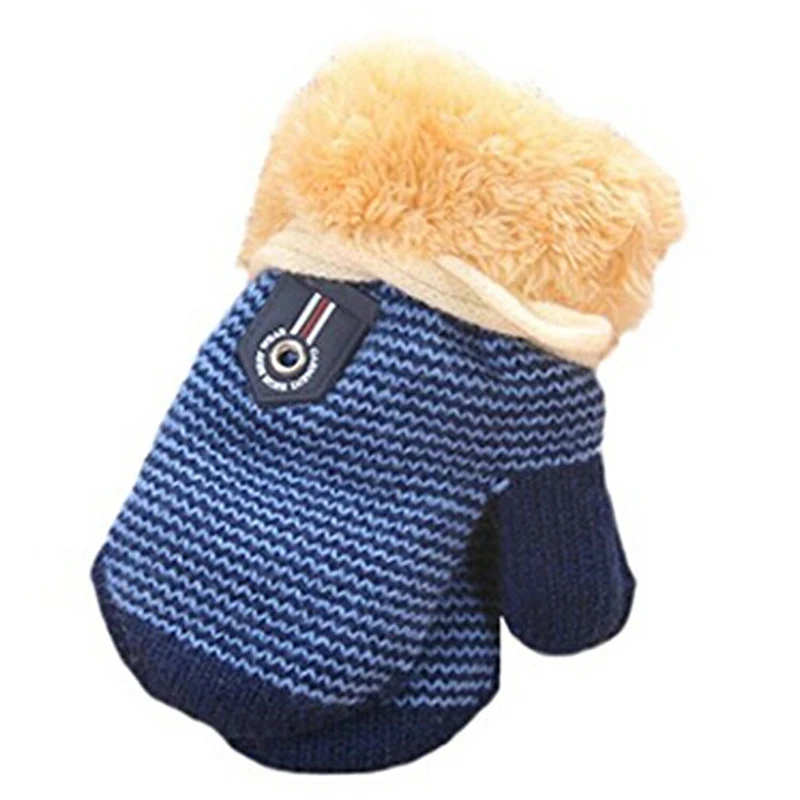 Baby Knitted Gloves Winter Boys Girls Warm Rope Full Finger Mittens For Children Toddler Kids Gift | Детская одежда и обувь