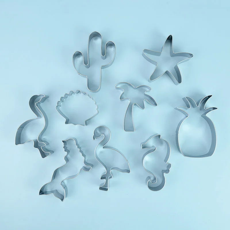 

Flamingo Cookie Cutter Mold Pineapple Shape Stainless Steel Biscuit Fondant Cake Molds Hawaii Birthday Party Baking Kitchen Tool