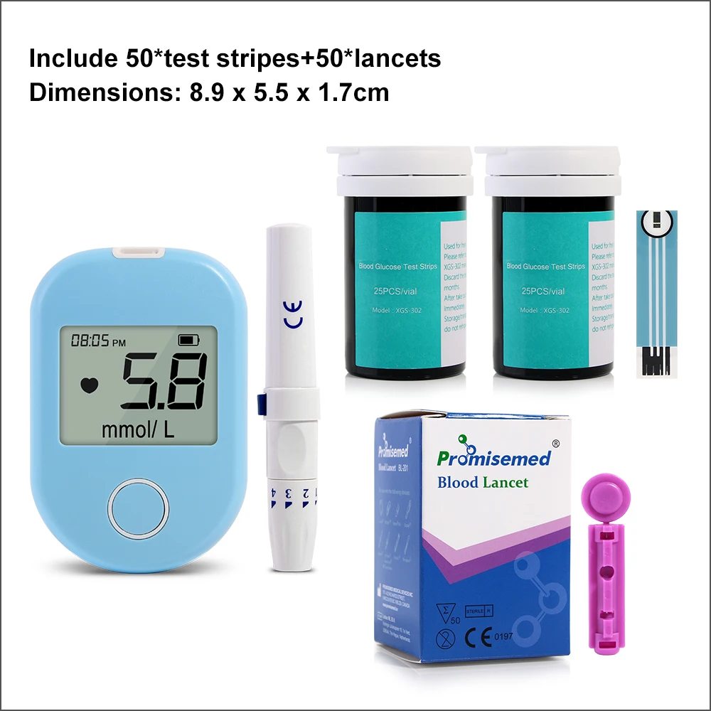 Глюкометра RZ медицинская с тест-полосками и ланцетами 50/100 шт.