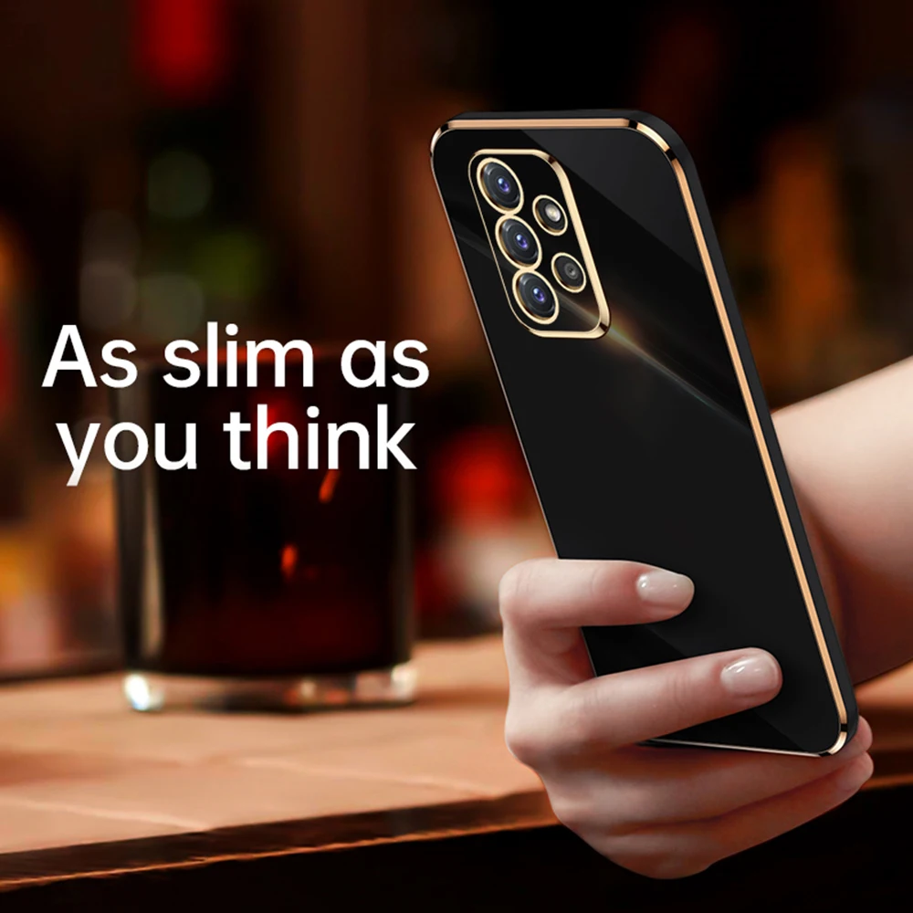 Позолоченный чехол для телефона Samsung A53 A73 A52 A72 A82 A32 A22 однотонные Роскошные Чехлы