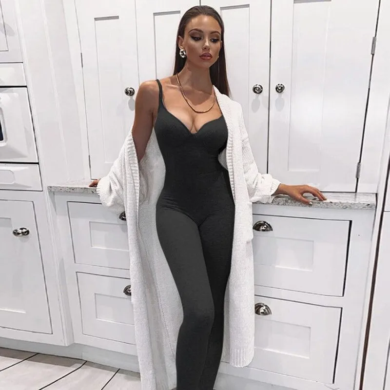 Женский спортивный комбинезон с V образным вырезом без рукавов| |