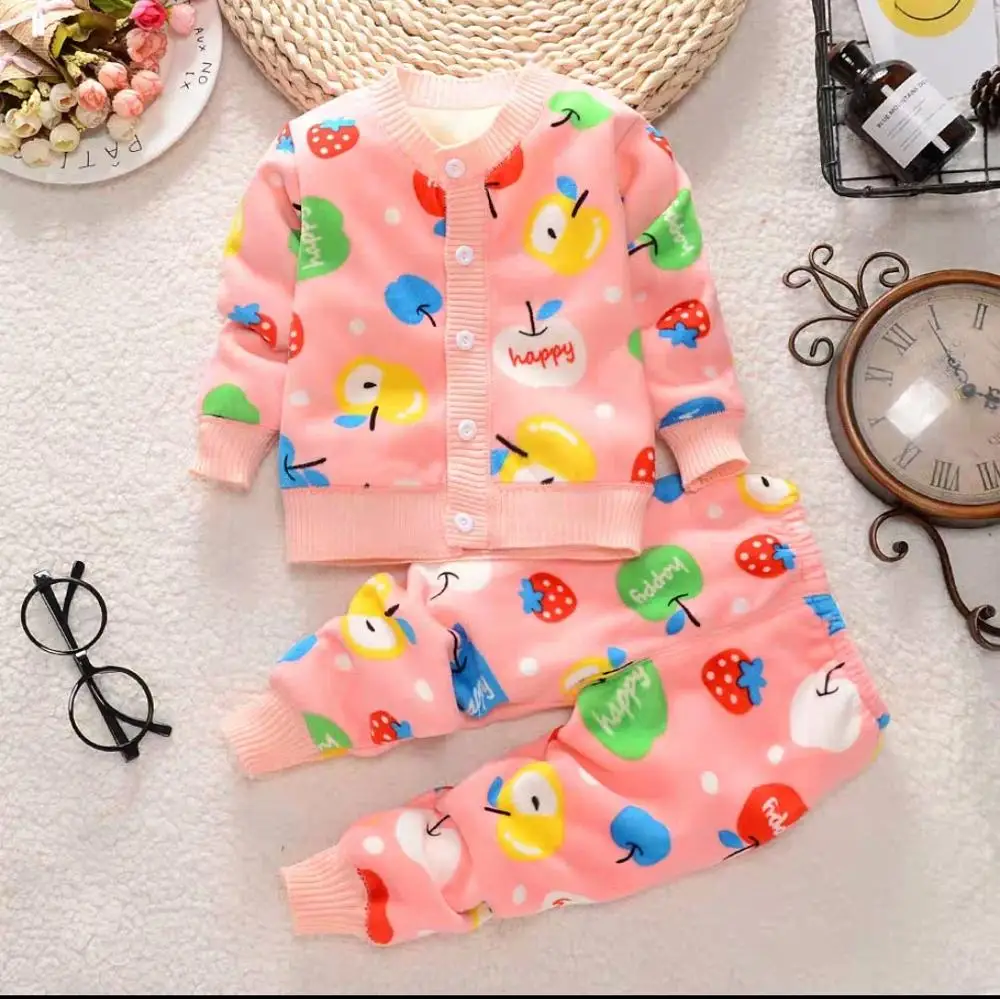 

2018 Autumn and Winter New Plus Velvet Infant Baby Cardigan Girl Jacket Boy Cardigan Children Sweater Sweater